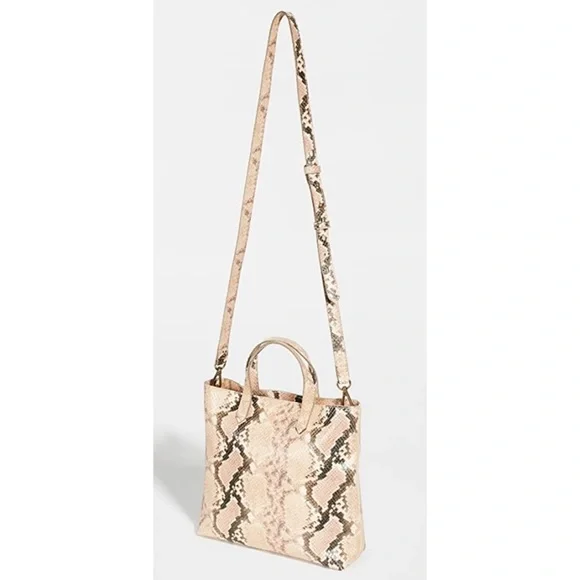 NWT Madewell Snakeskin The Zip-Top TransportLeather Crossbody Purse Bag​​​​​